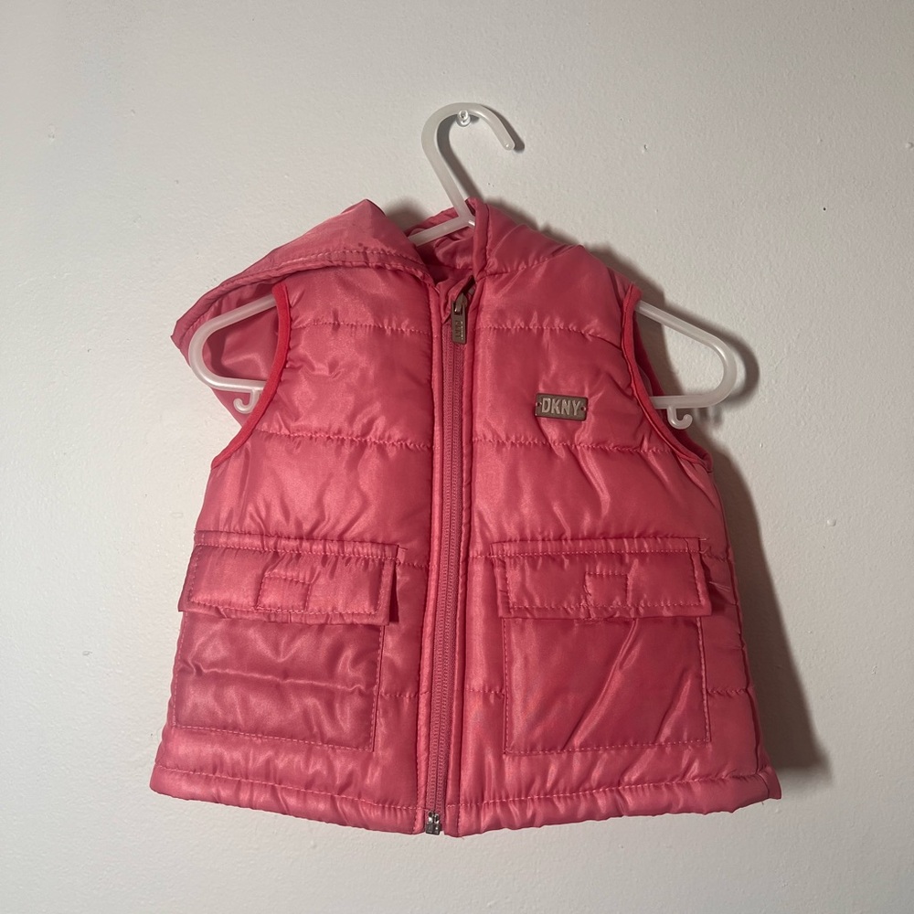 DKNY Vibrant Pink Quilted Vest
